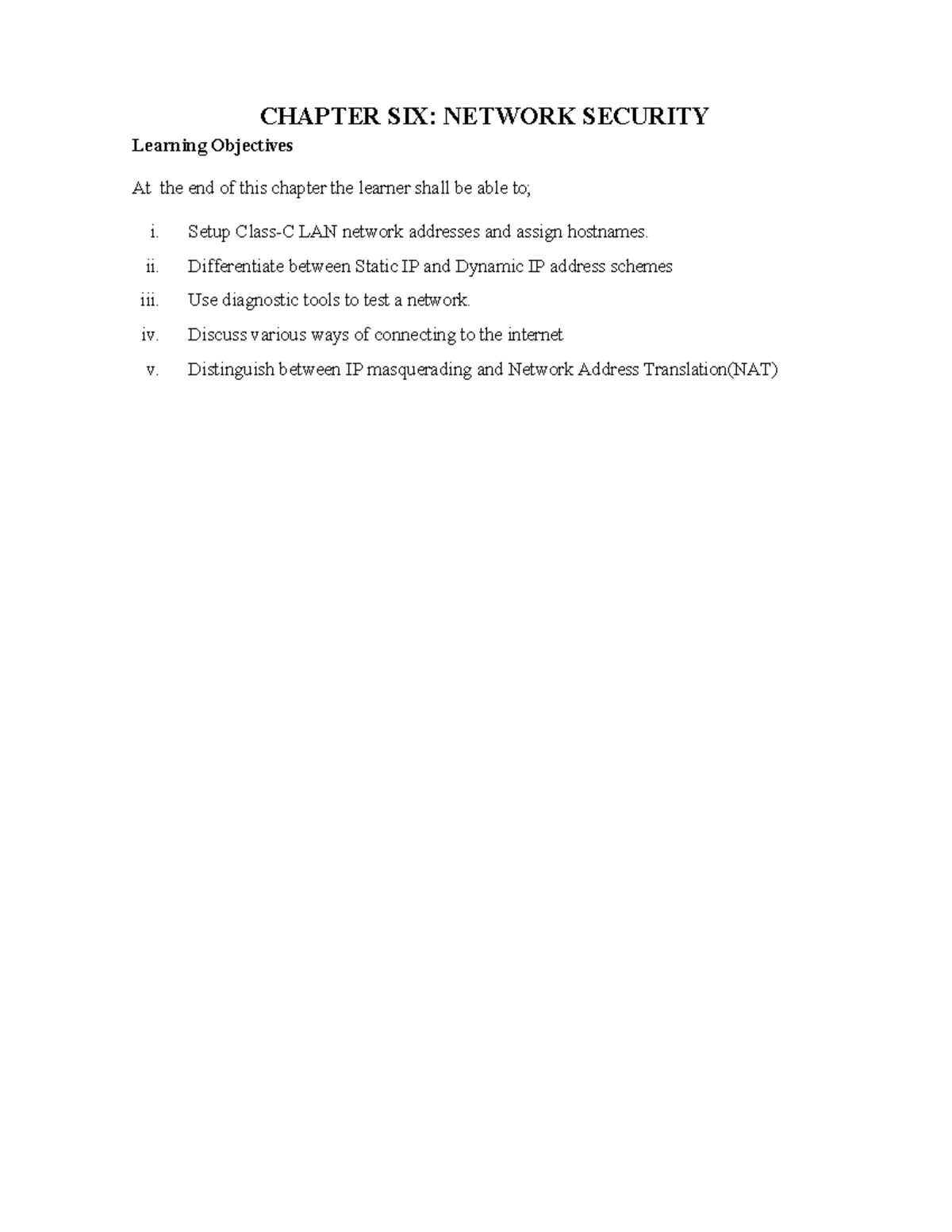 CHAPTER 6: NETWORK SECURITY - Key Concepts and Solutions - Studocu