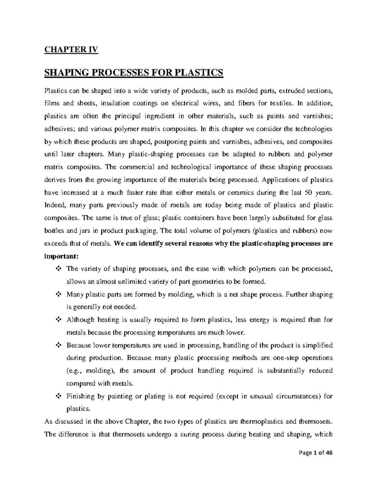 + MEng 3201 Chapter 4 (Four)-1 - CHAPTER IV SHAPING PROCESSES FOR ...