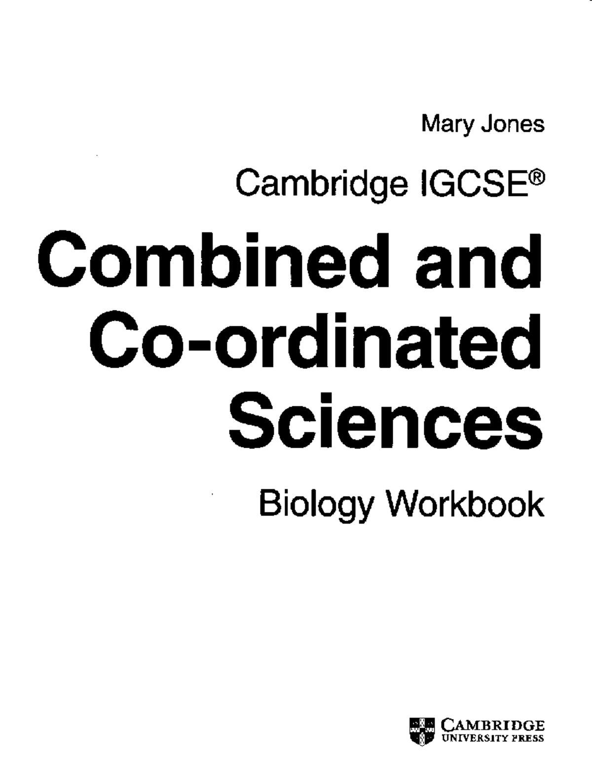 Cambridge IGCSE Combined & Coordinated Sciences: Biology Workbook - Document Preview