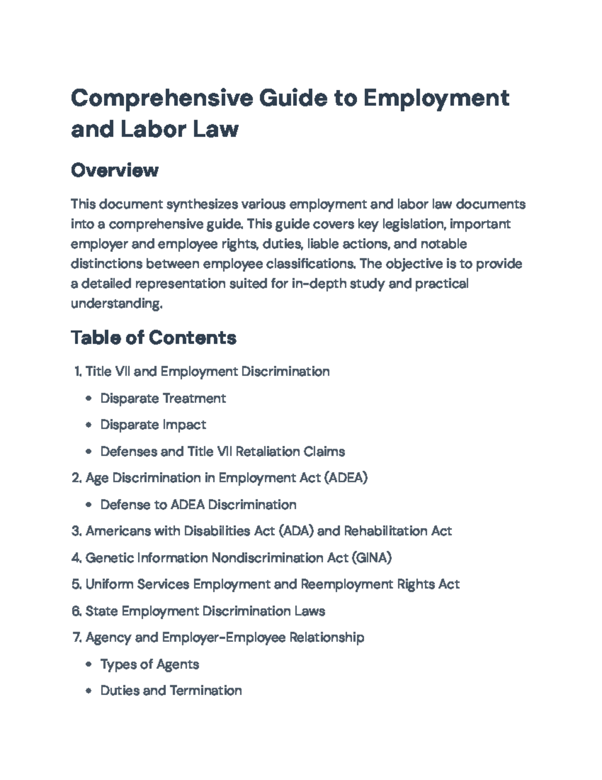 Comprehensive Guide to Employment and Labor Law Overview ...