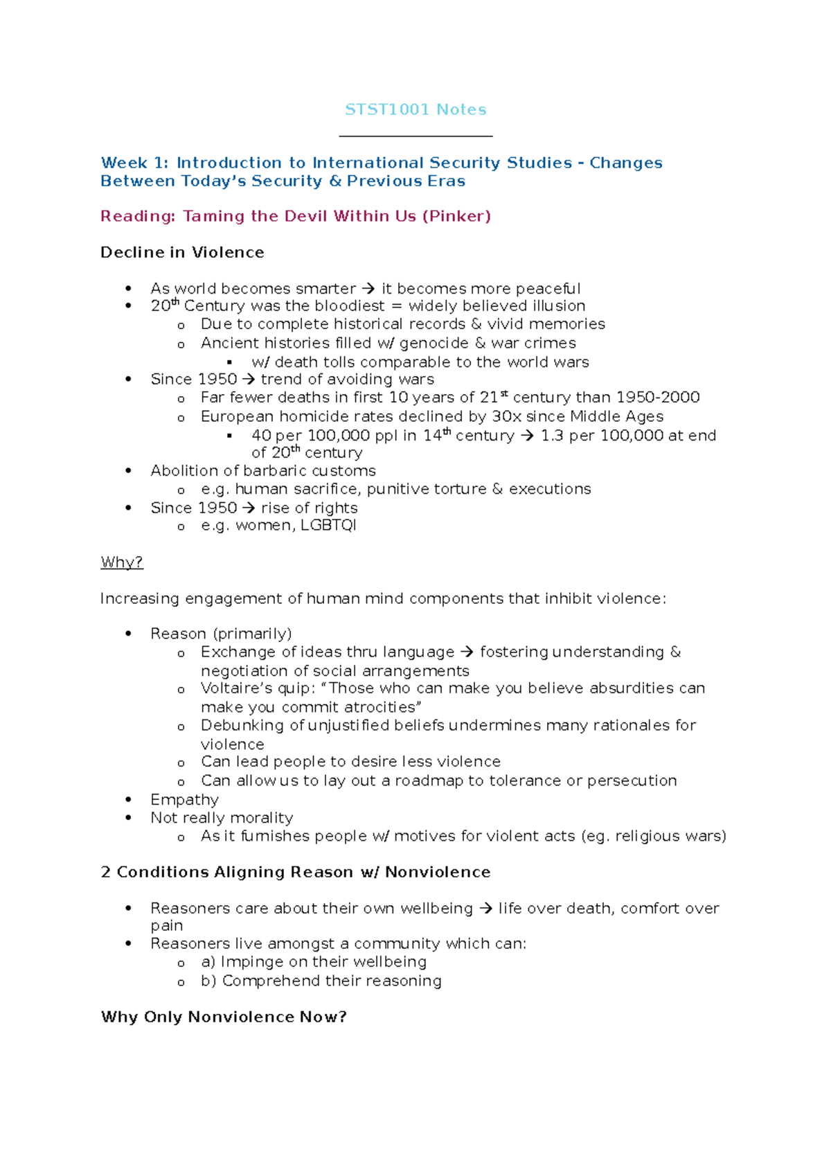 STST1001 Week 1 Notes - Greg Weeks - STST1001 Notes Week 1 ...