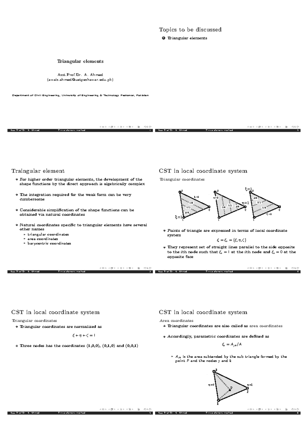 Lecture 13: Triangular Elements in Finite Element Method - Studocu