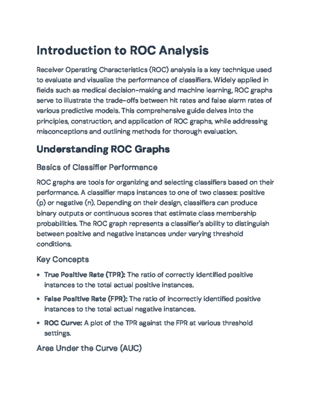 Final Exam Review: In-Depth Guide to ROC Analysis Techniques - Studocu