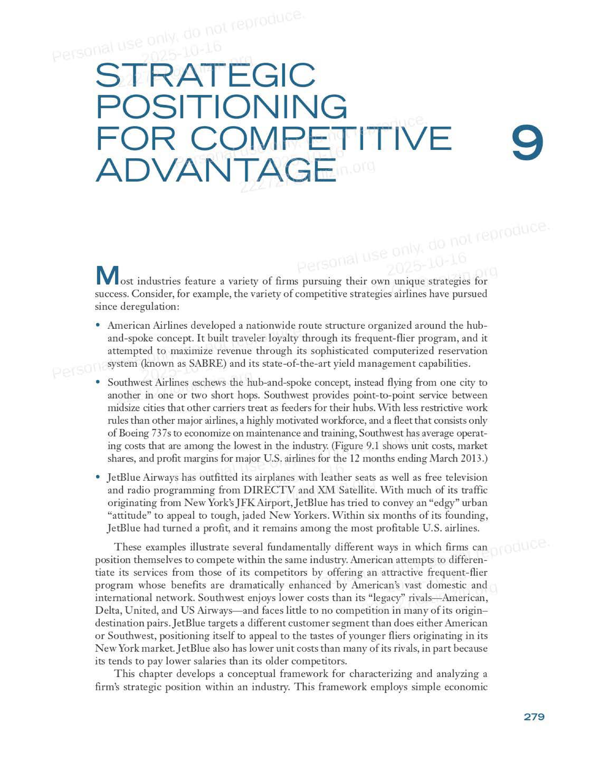 Chapter 9 - Strategic Positioning for Competitive Advantage (COMP 101 ...