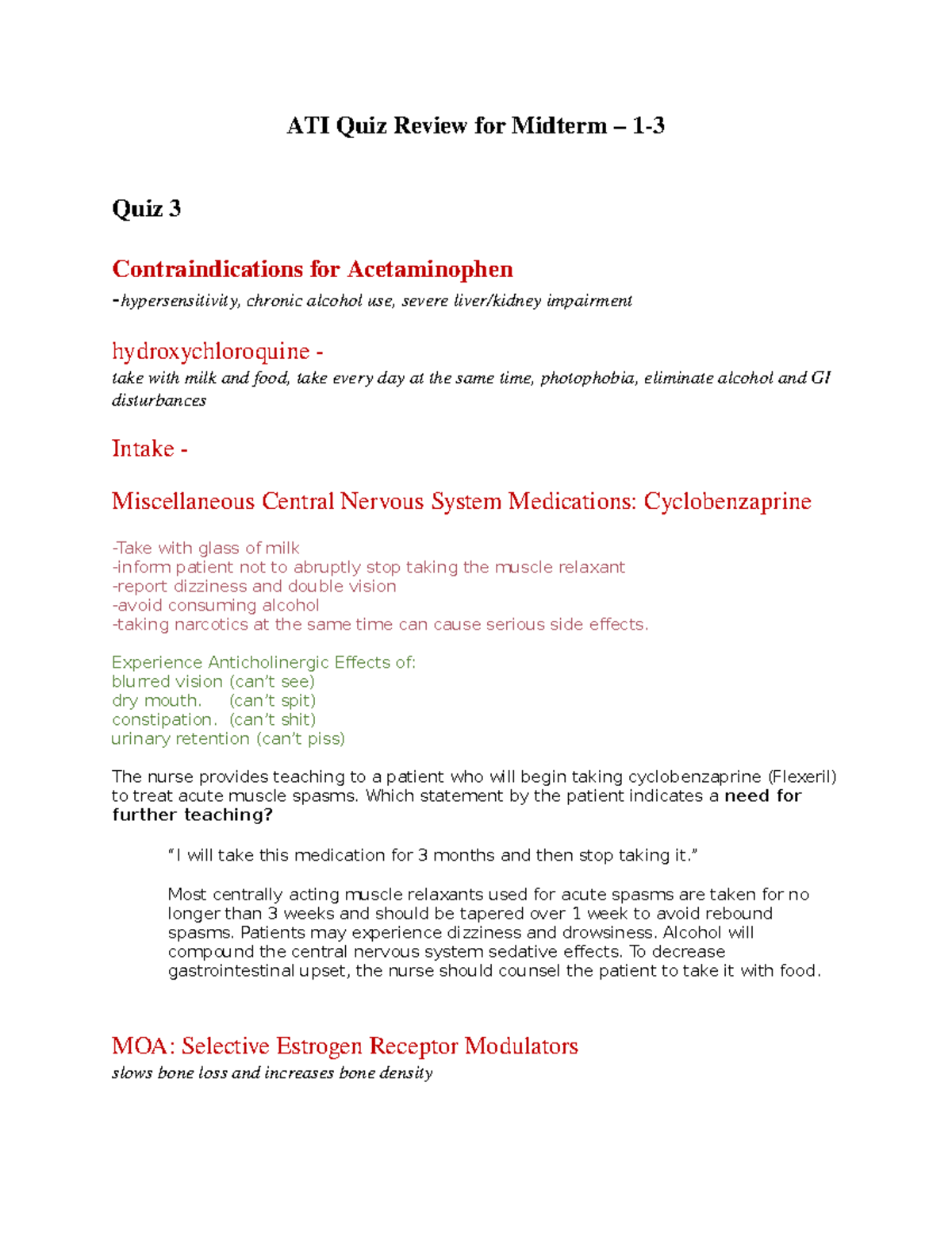 Midterm Exam Review for ATI Pharm: Key Concepts & Quiz Summaries - Studocu