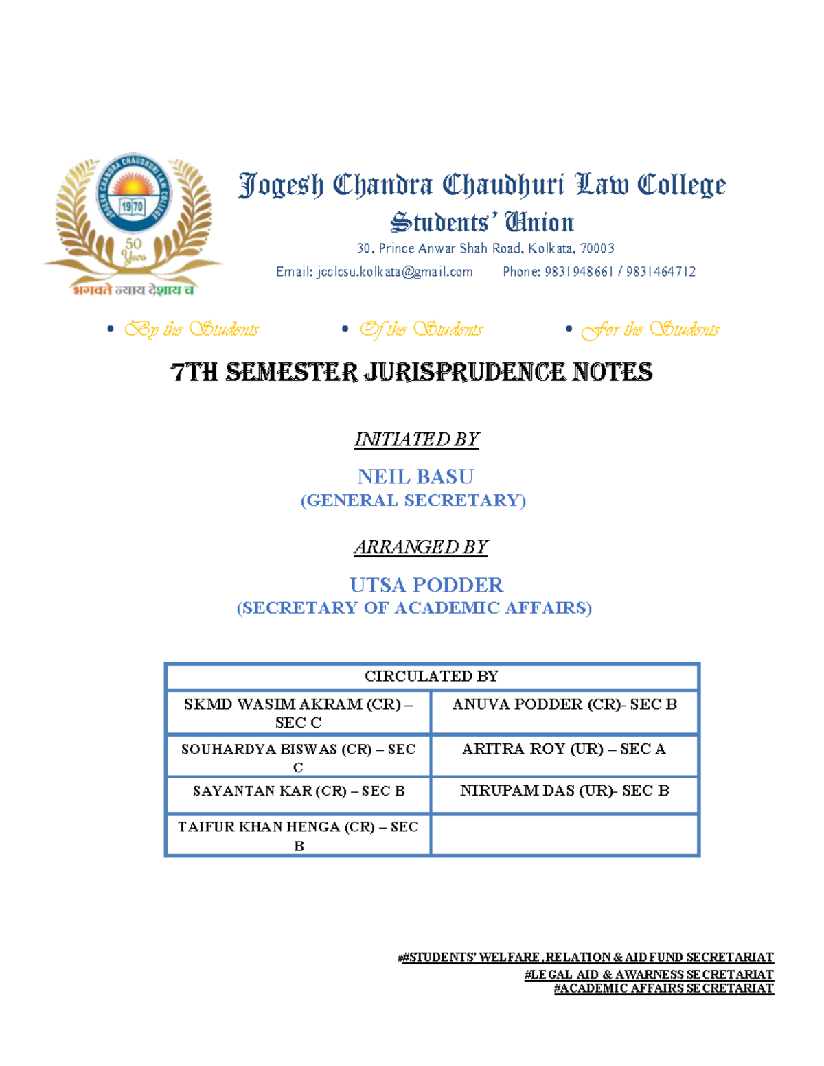 Jurisprudence Notes for 7th Semester Law Course - SEM 7-1 - Document Preview
