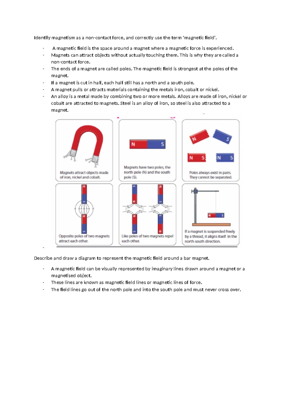 Forces Notes: Understanding Magnetism and Magnetic Fields - Studocu