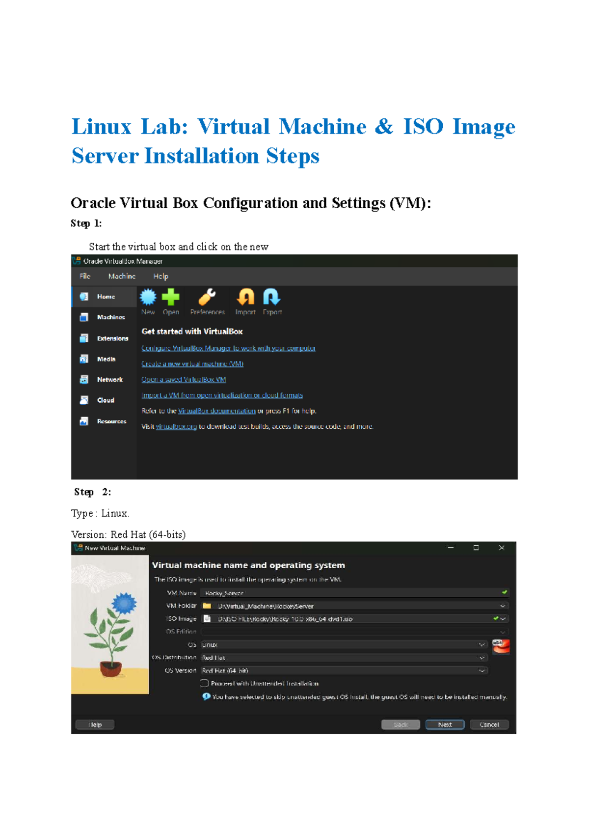 Lab 1: Ubuntu & Rocky Linux Server Installation Steps - Studocu