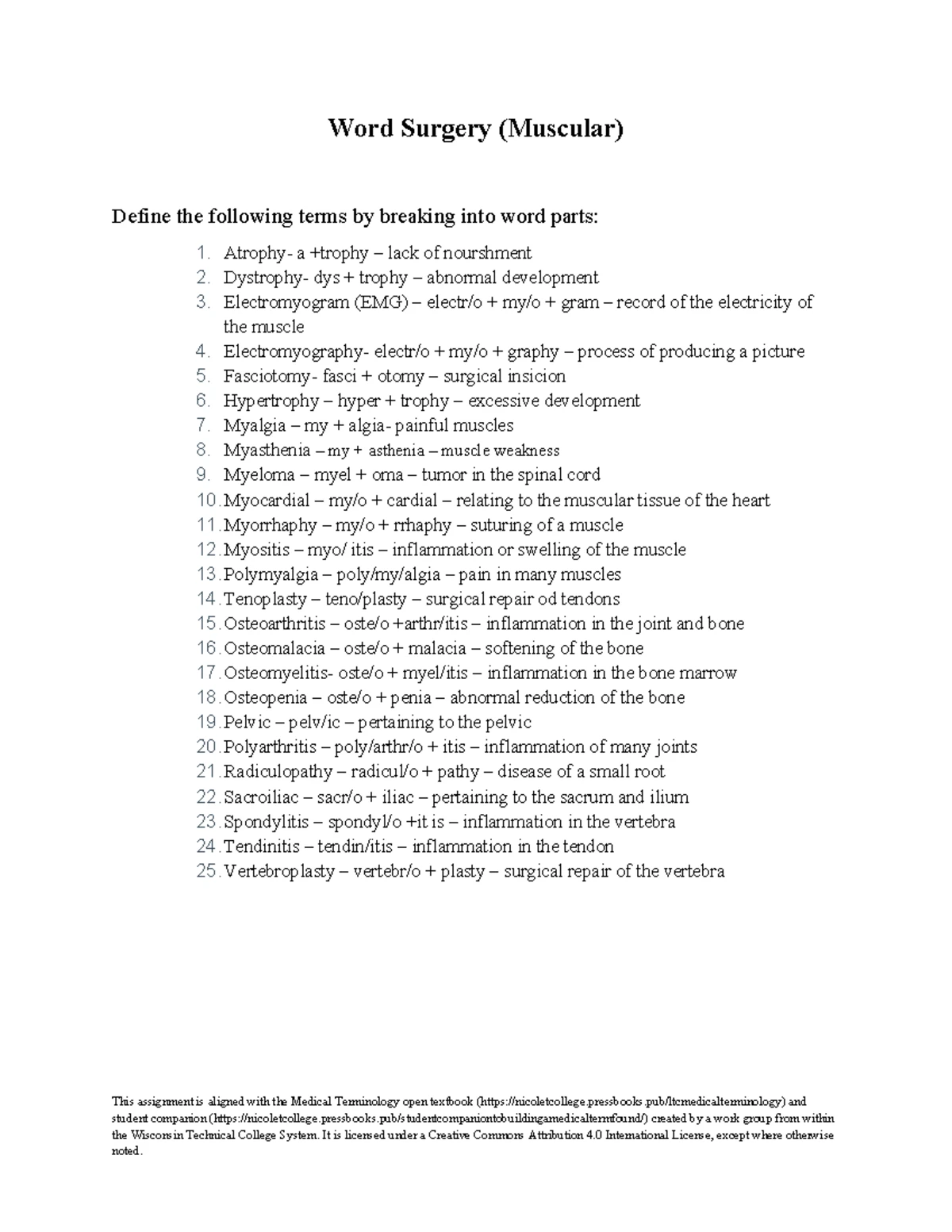Nervous System Assignment: Key Terms & Abbreviations - Studocu