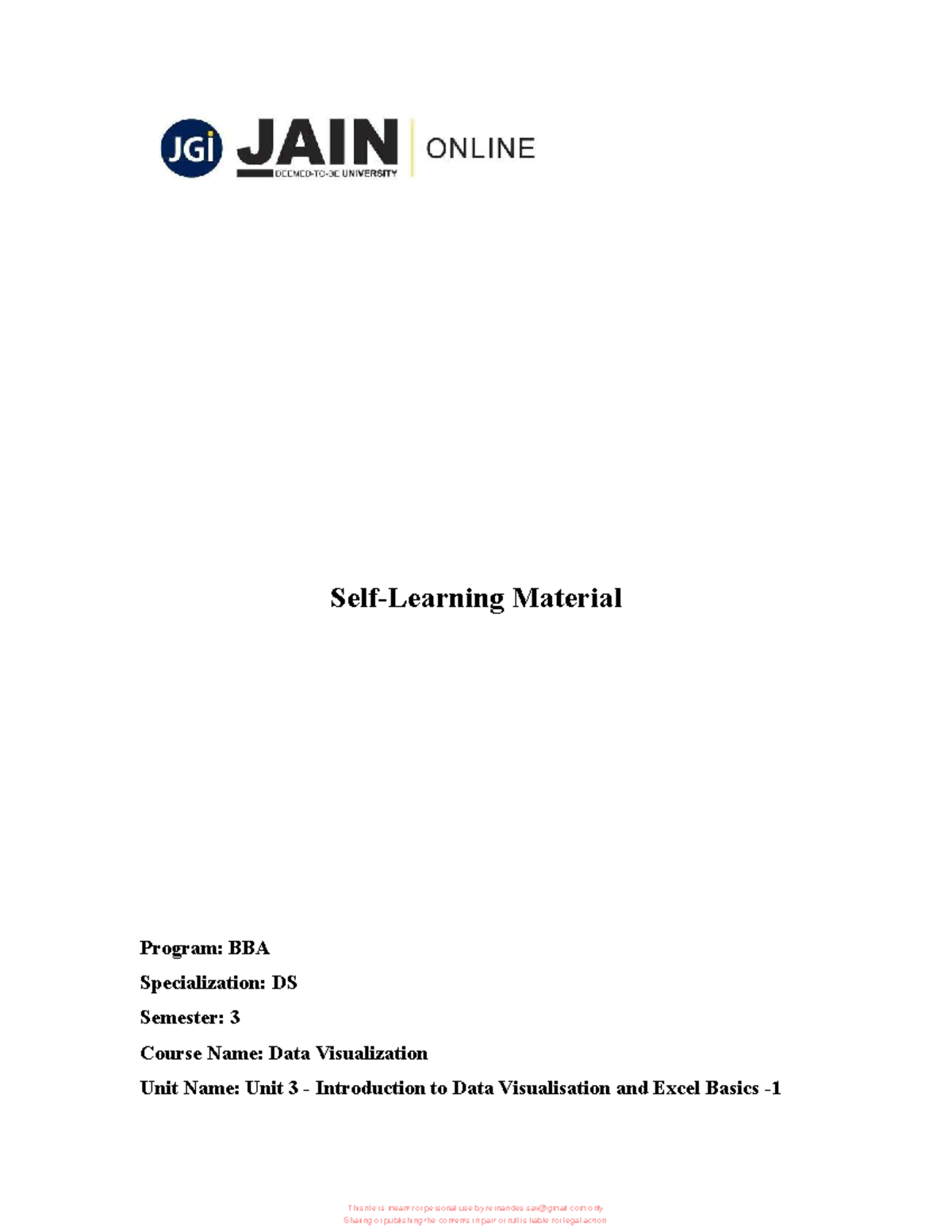 BBA DS Semester 3 Data Visualization Unit 3 Material - Studocu