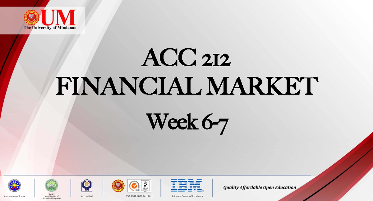 ACC 212 Money Market Overview: Key Concepts & Instruments - Studocu