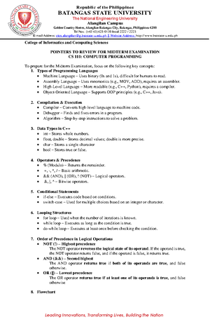 Full Detailed English Midterm Reviewer - MIDTERM REVIEWER C++ ...