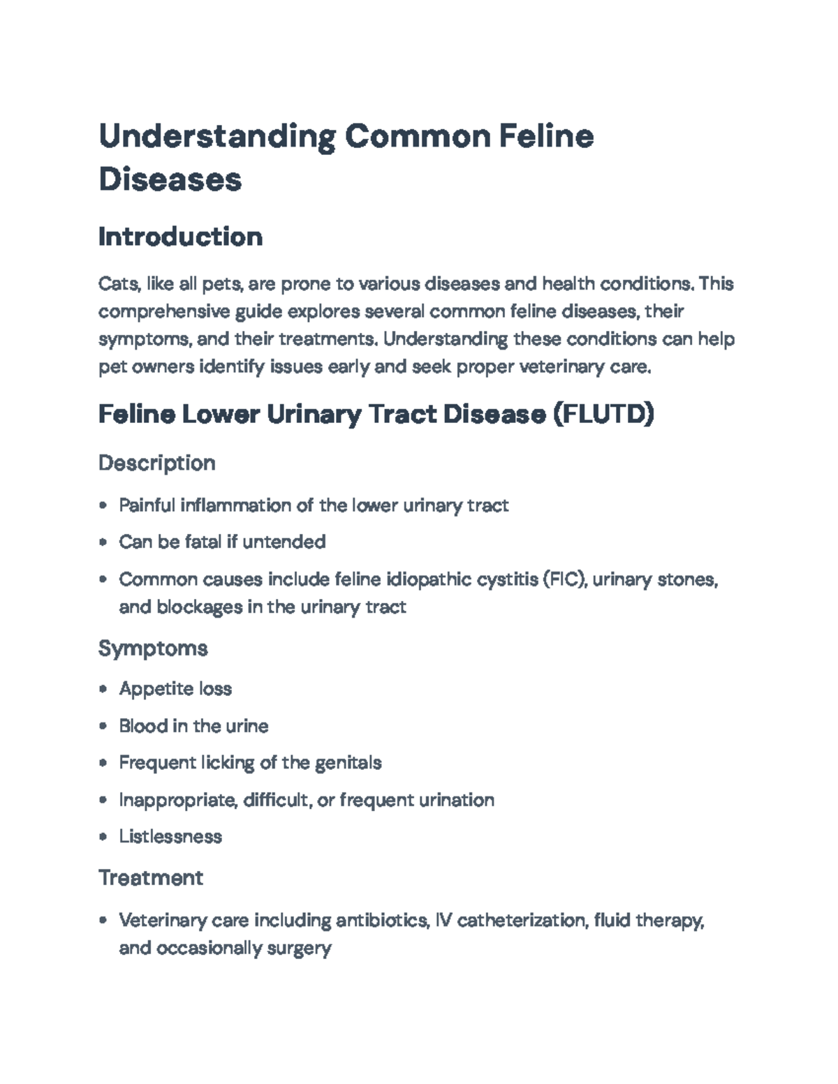 Picture of Understanding Common Feline Diseases: Symptoms, Treatments, & Care ...