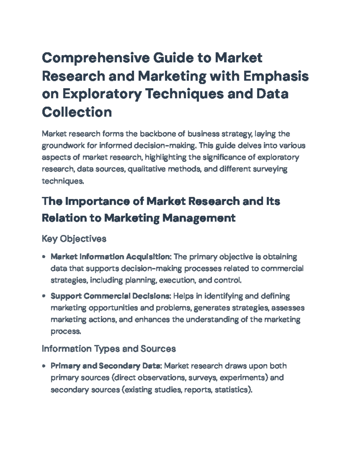 Comprehensive Guide to Market Research & Exploratory Techniques ...