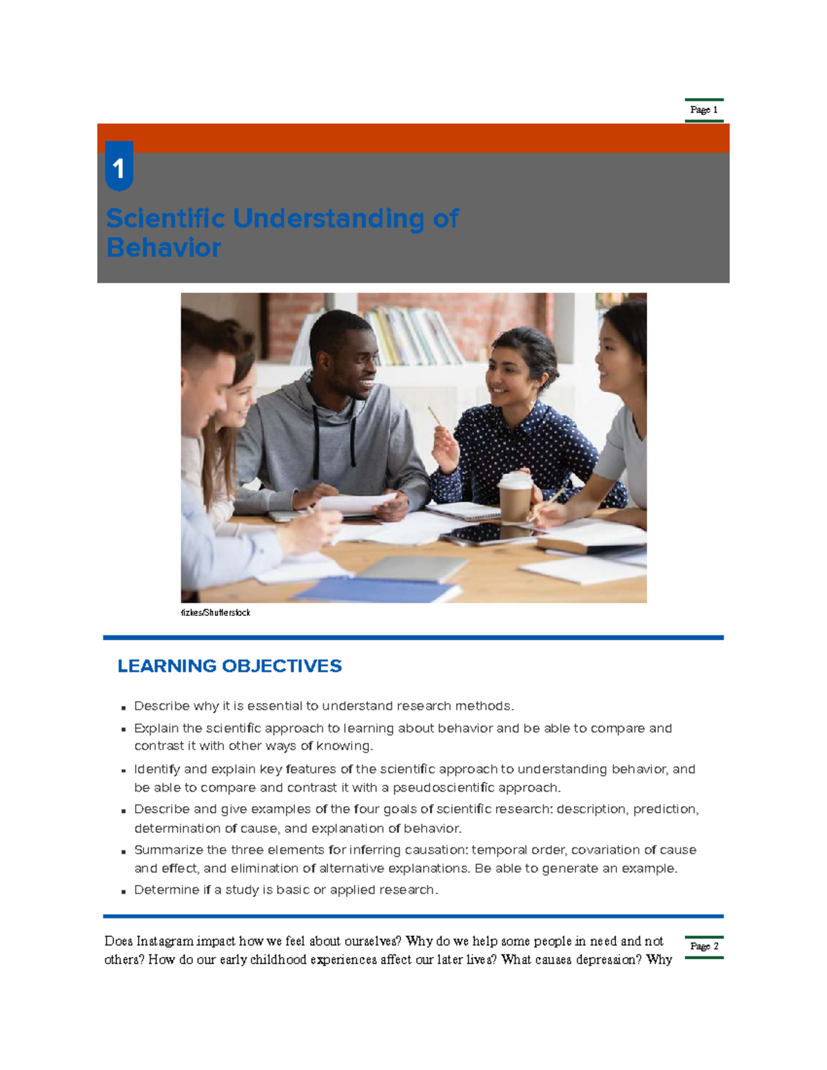 PSY 101: Scientific Understanding of Behavior - Key Concepts and Goals ...