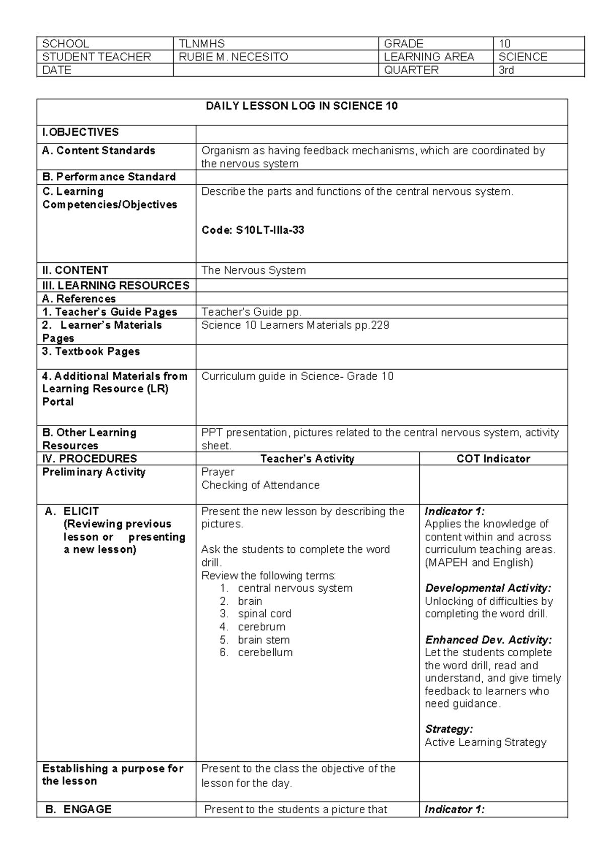 LP3rd Q - sample teaching materials - SCHOOL TLNMHS GRADE 10 STUDENT ...