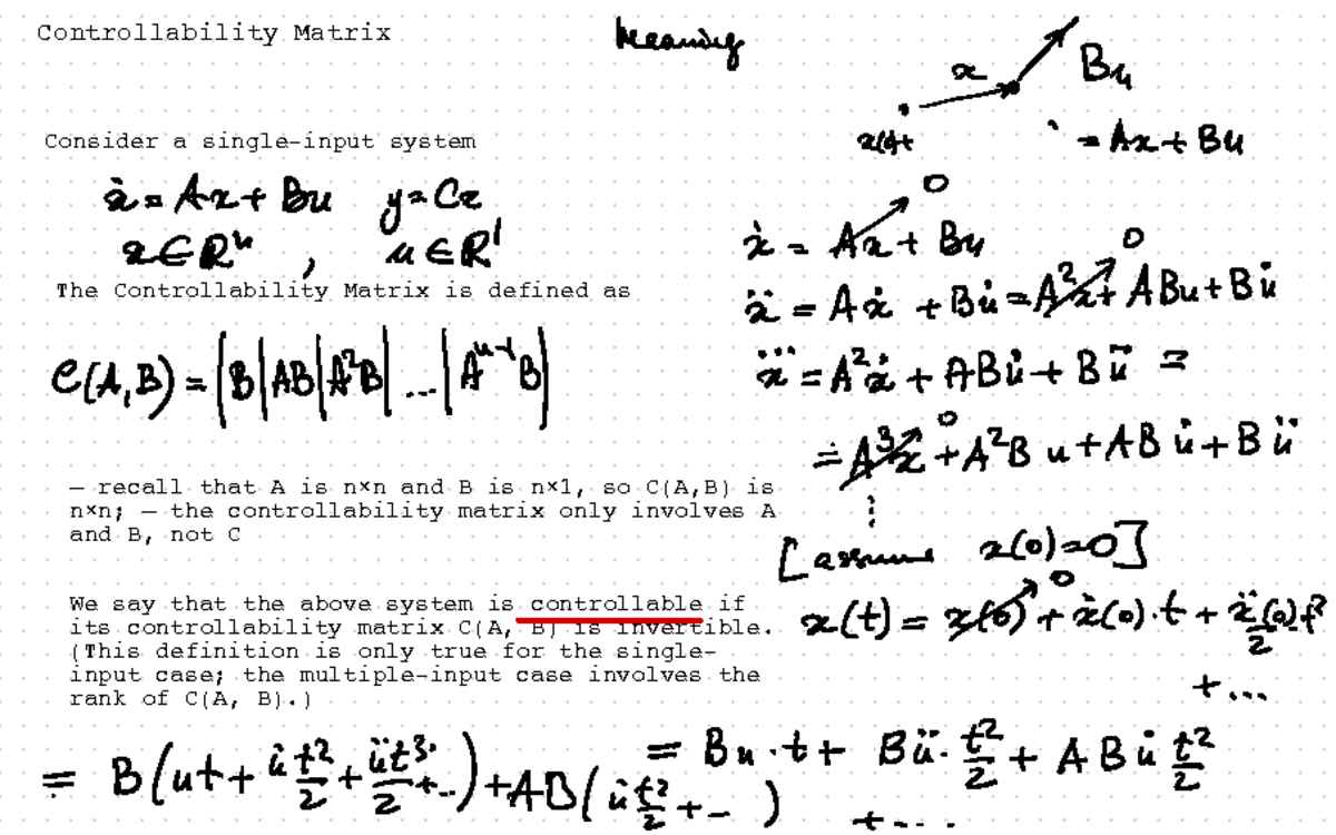 Controllability Matrix Analysis for SISO Systems - Studocu