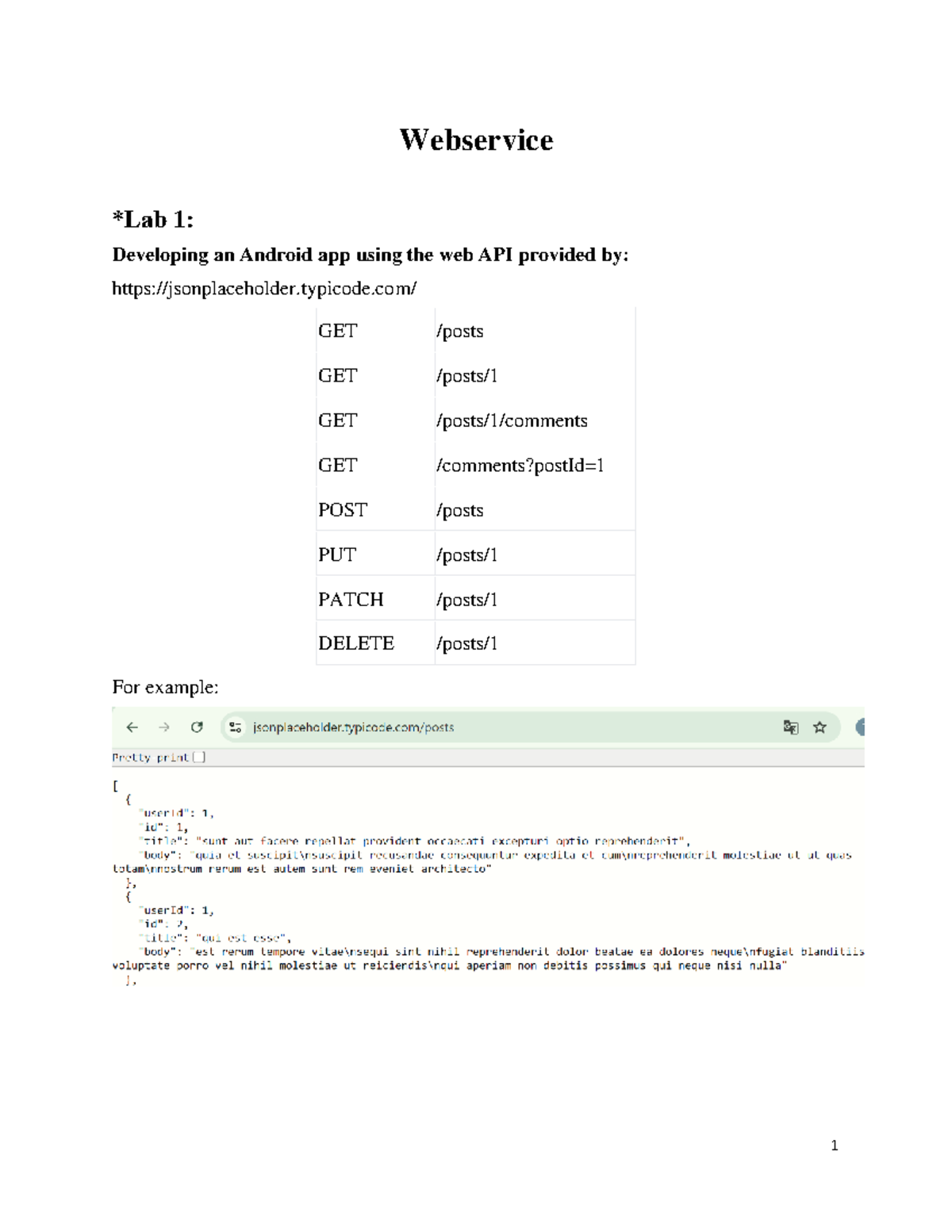 Webservice 1: Developing an Android App with API Integration and CRUD ...
