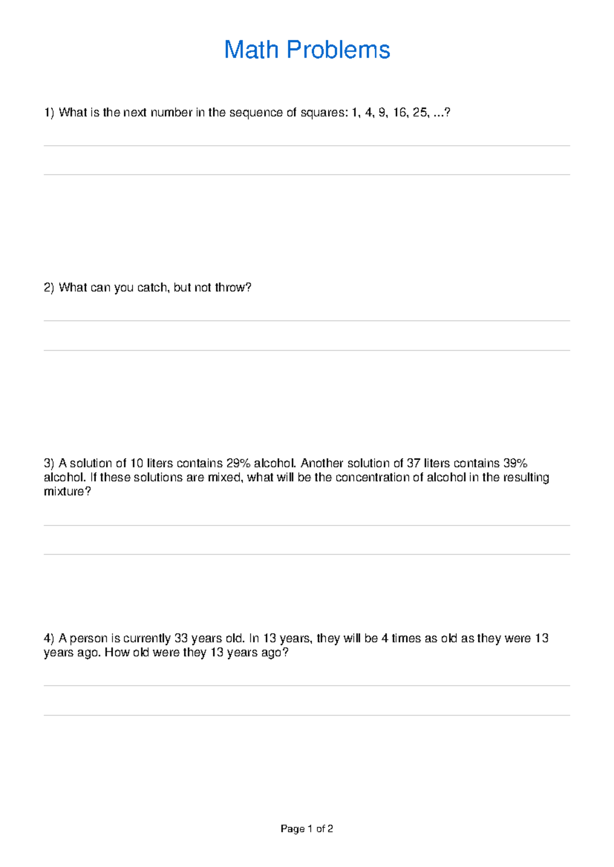 G81l0refyf - Math Problems and Puzzles for Exam Preparation - Studocu