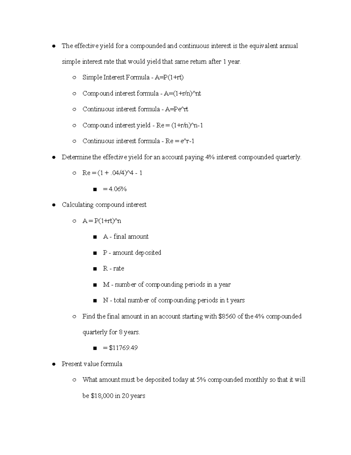 Math 110 - Chapter 13 - The effective yield for a compounded and ...