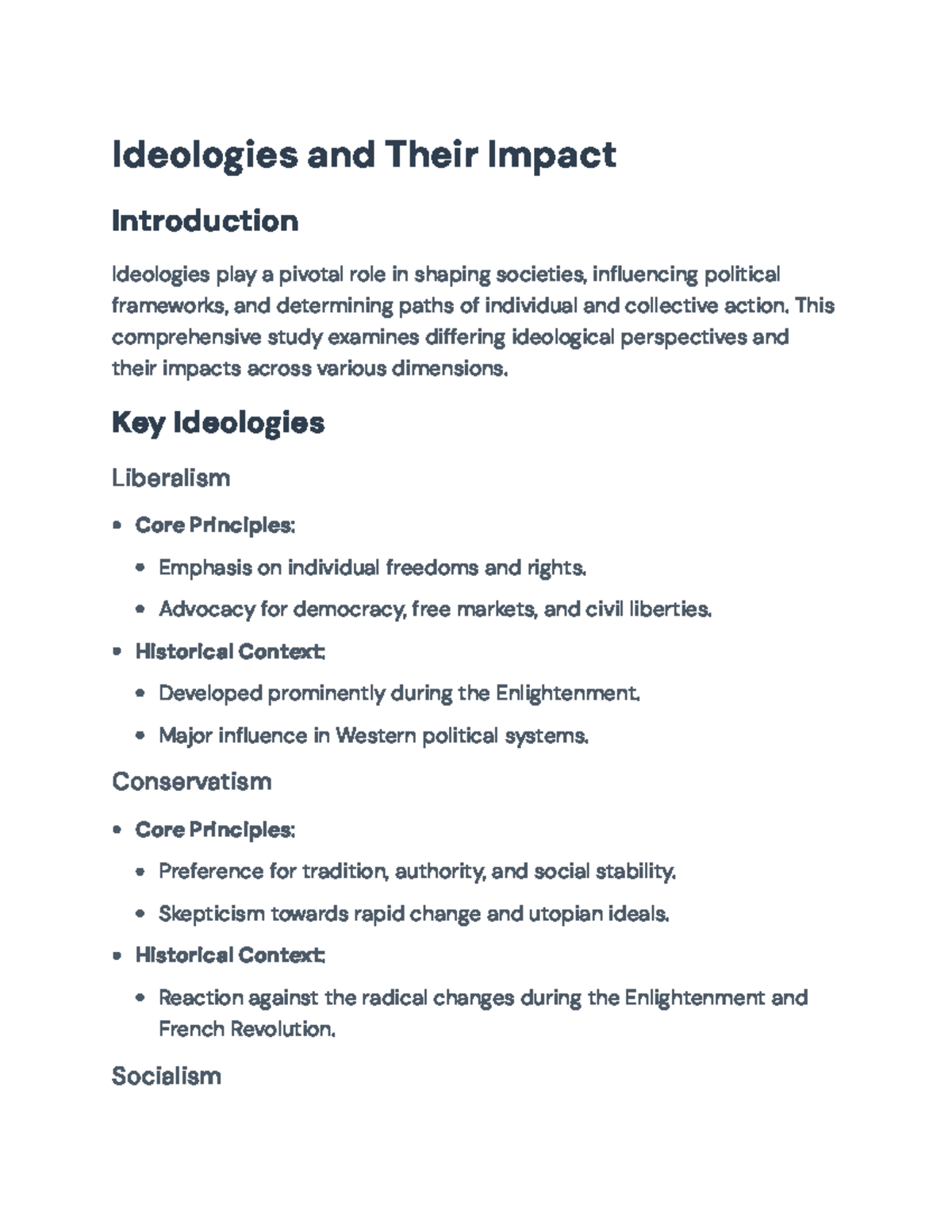 Ideologies and Their Impact: A Comprehensive Study on Political ...