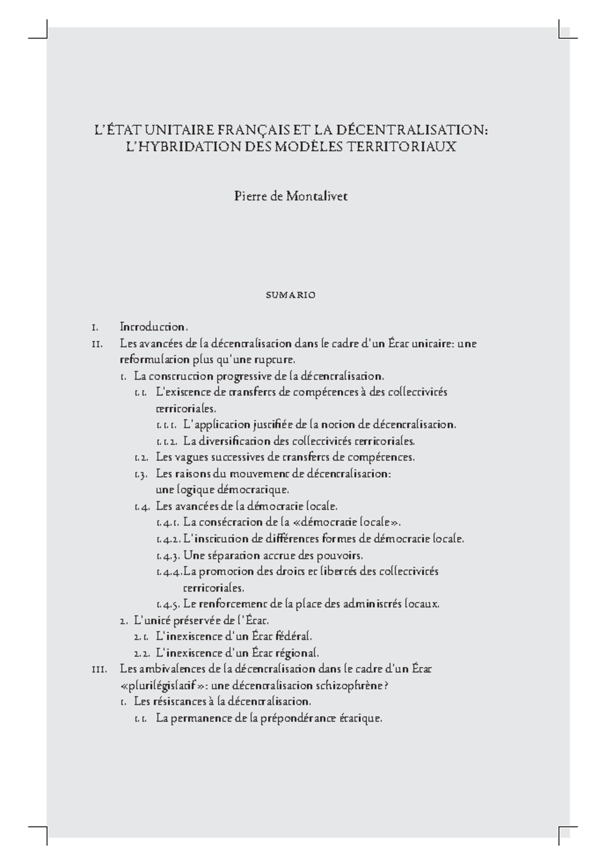 Fiche de révision : L'État Unitaire Français et la Décentralisation ...