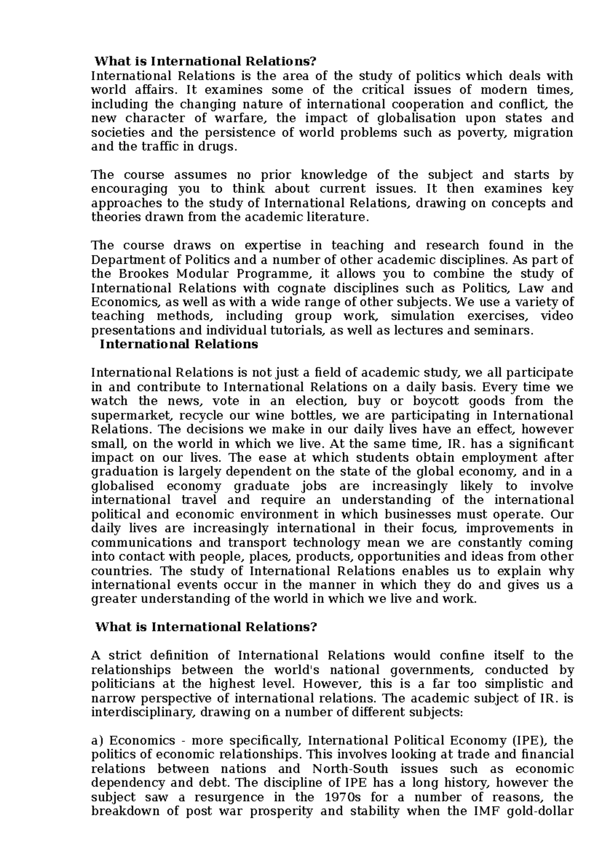 Understanding International Relations: Course Overview & Key Topics ...