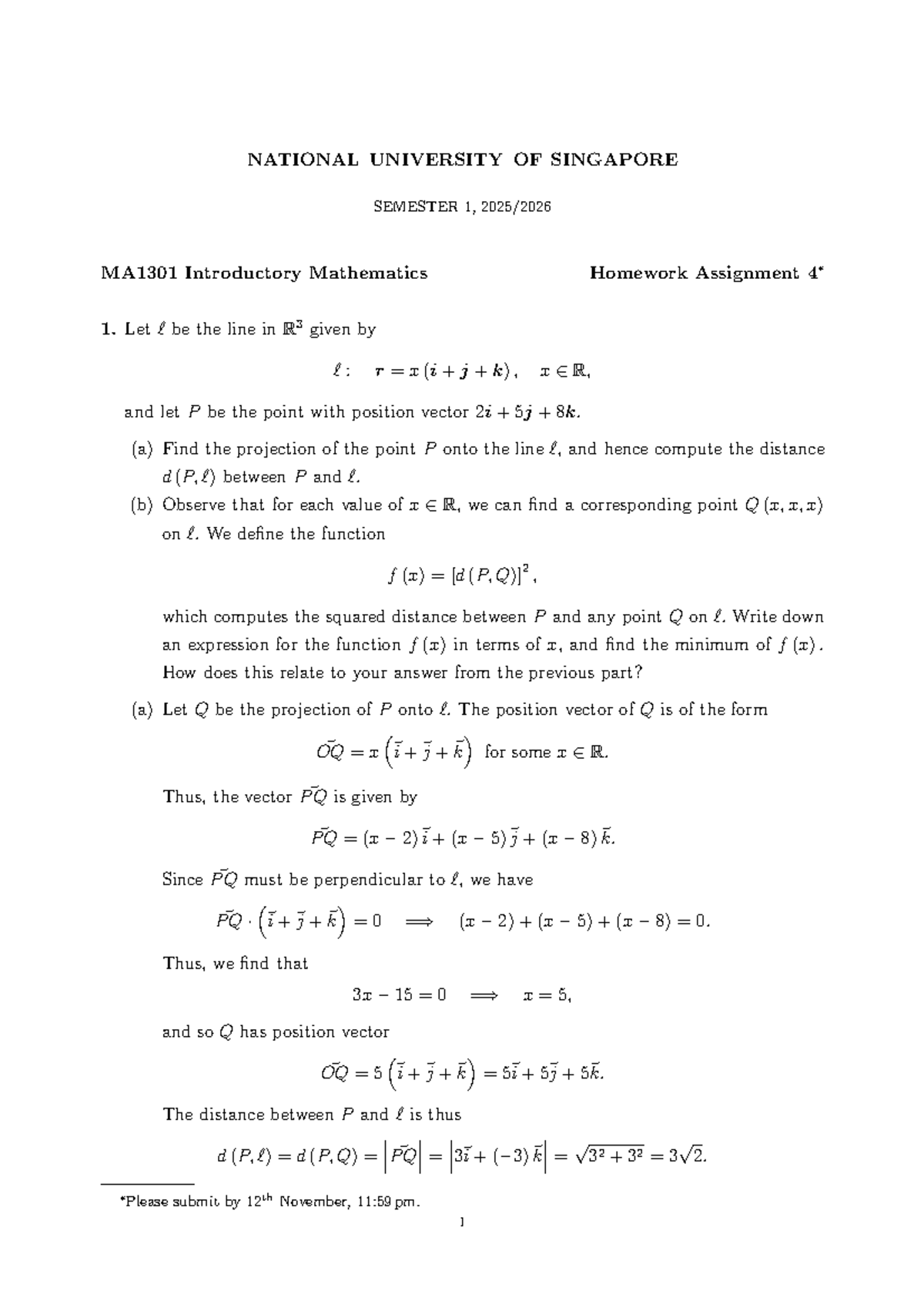 MA1301-Homework 4 - Introductory Mathematics Assignment - Studocu