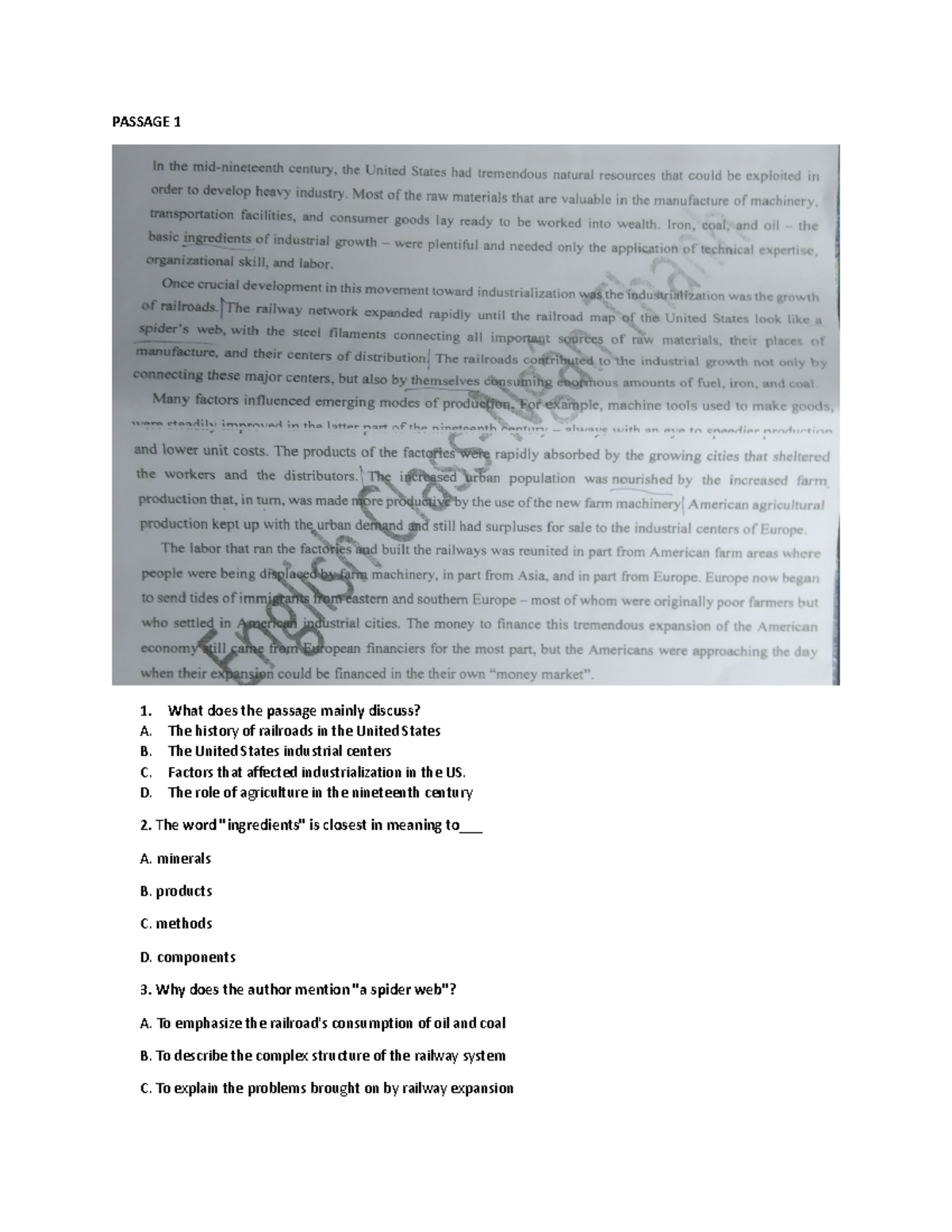Reading 1 - AV_Vstep - PASSAGE 1 What does the passage mainly discuss ...