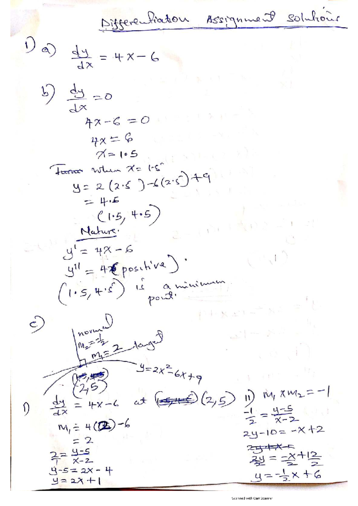 Differentiation Assignment Solutions (DA) - Key Concepts and Methods ...