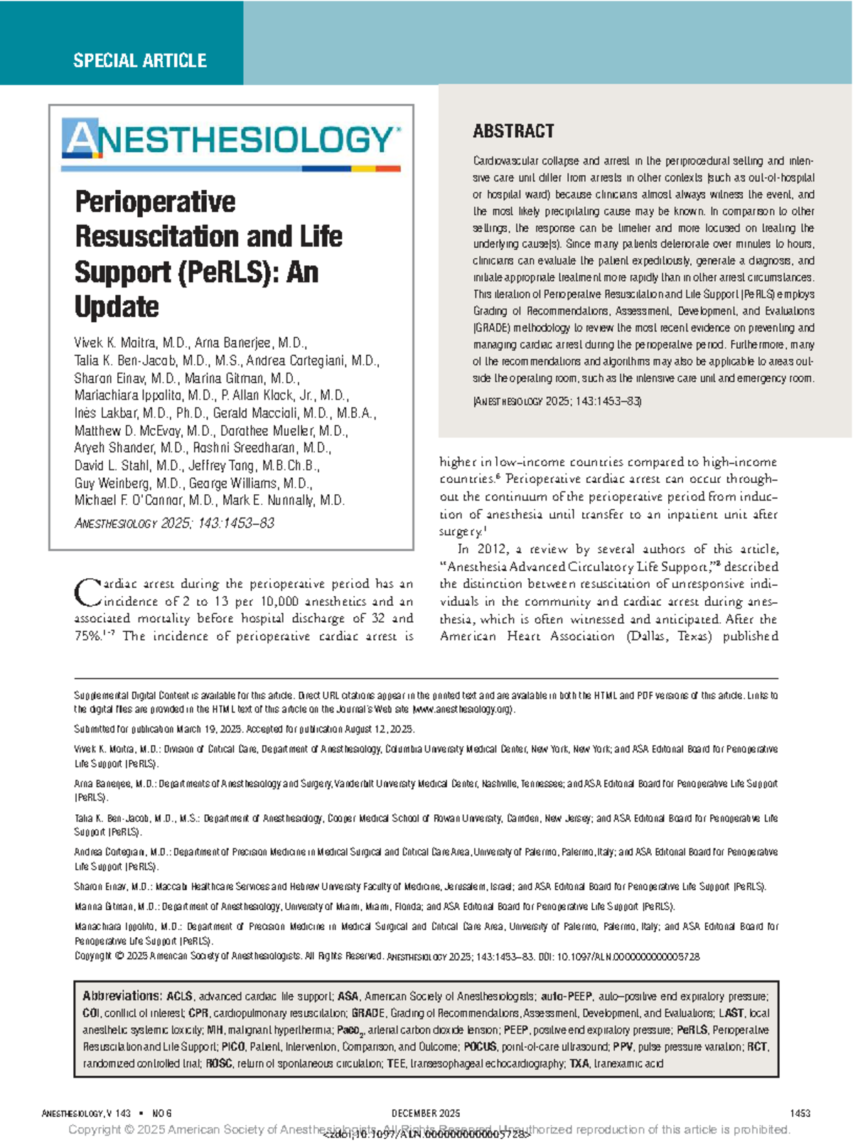 Perioperative Resuscitation and Life Support (PeRLS) 2025 Update - Studocu