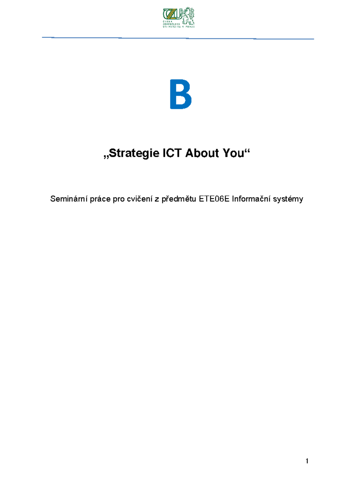 IS-seminárka-About-you X - B „Strategie ICT About You“ Seminární Práce ...