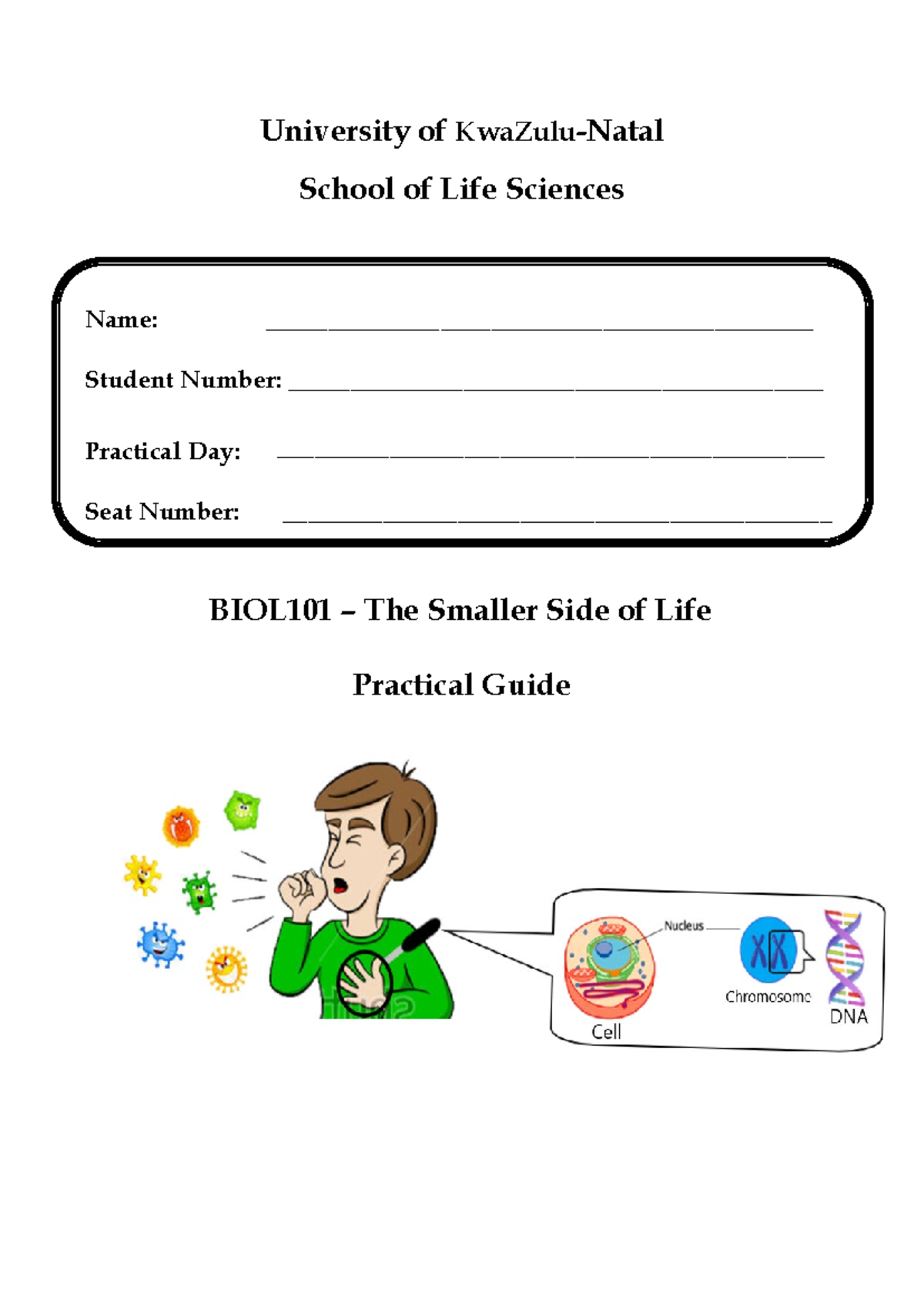 BIOL101 Practical Manual - Essential Guide for Success in Experiments ...