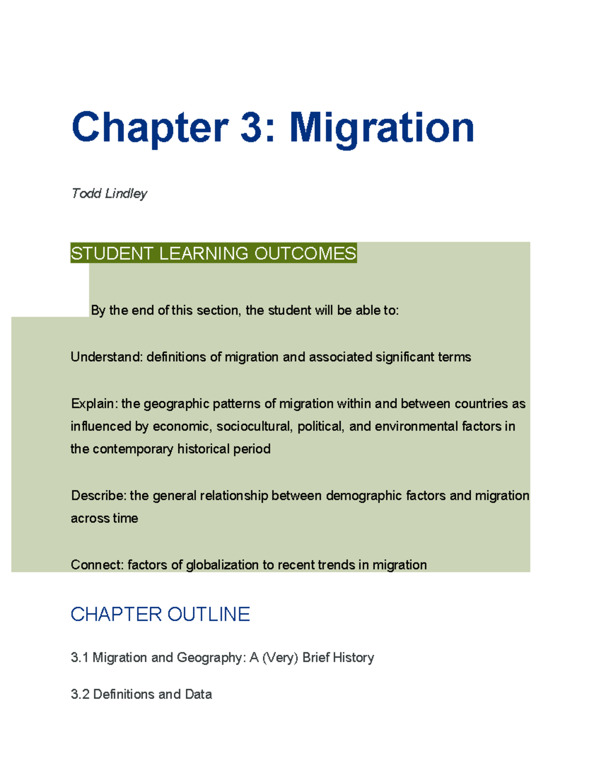 Chapter 3: Migration Trends and Patterns in the 21st Century - Studocu
