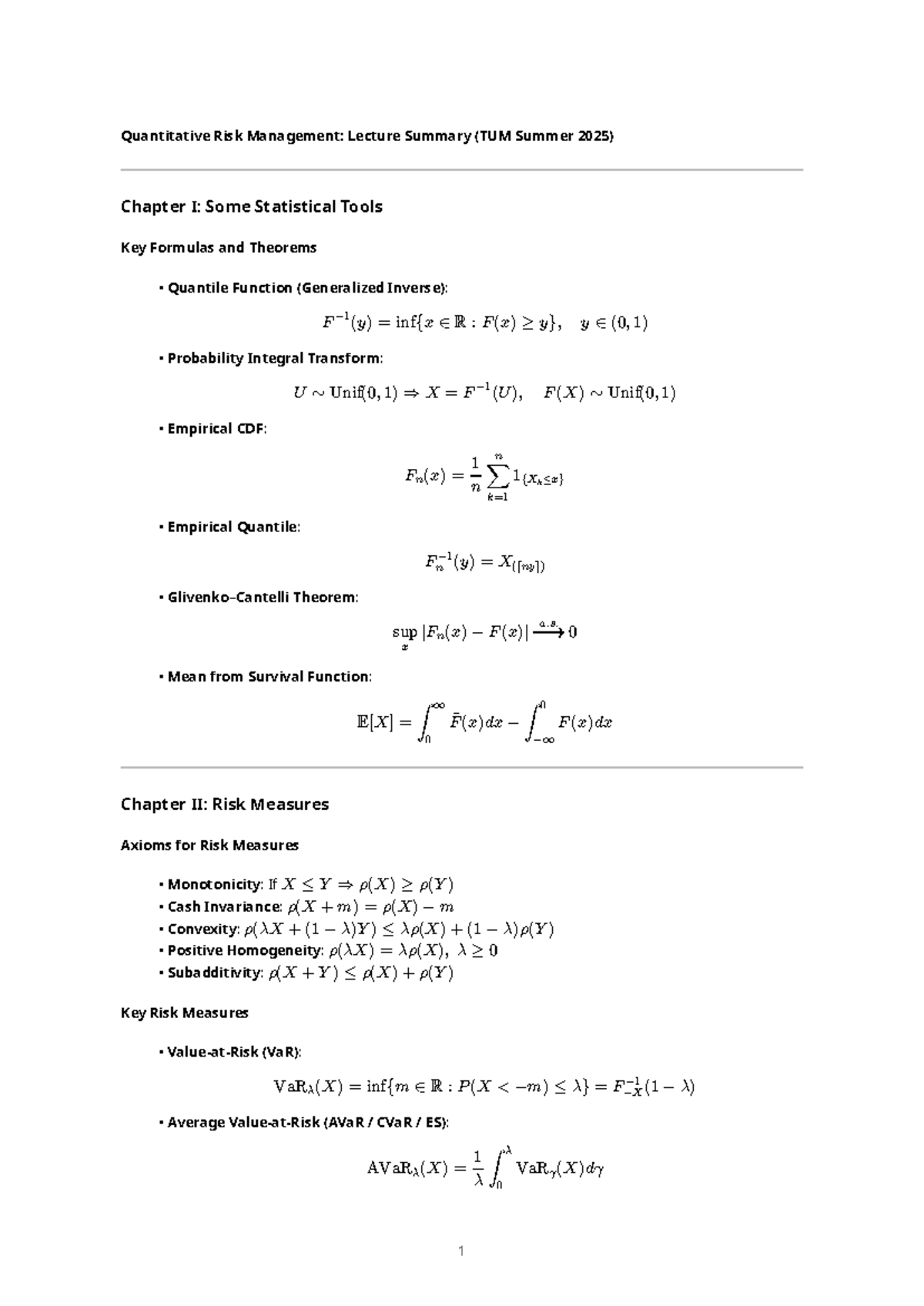 QRM 2025: Quantitative Risk Management Exam Summary - Studocu