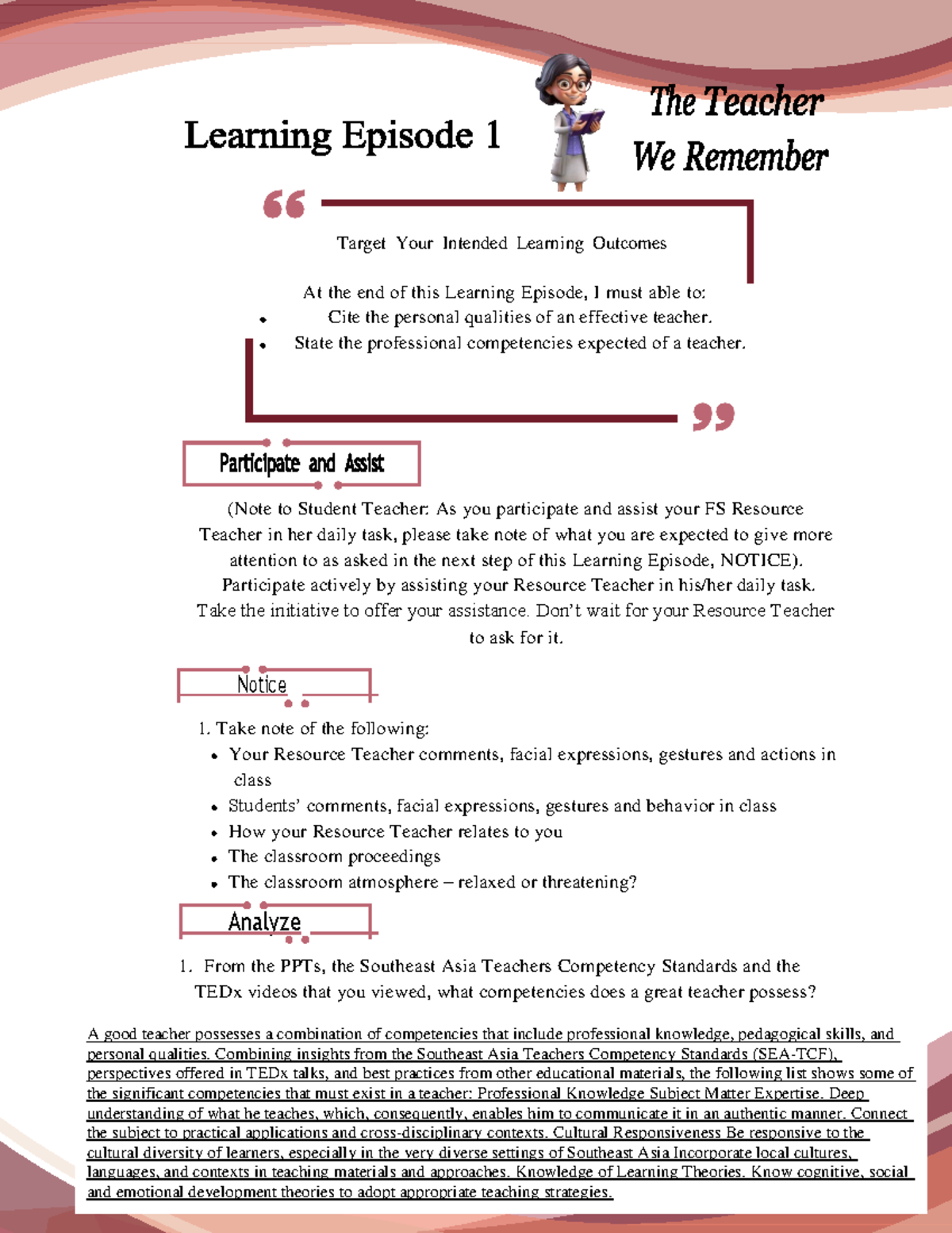 ARTSSSSSSSSSSSSSSSSSSSSSSSSSSSSSSSSSSS - At the end of this Learning ...