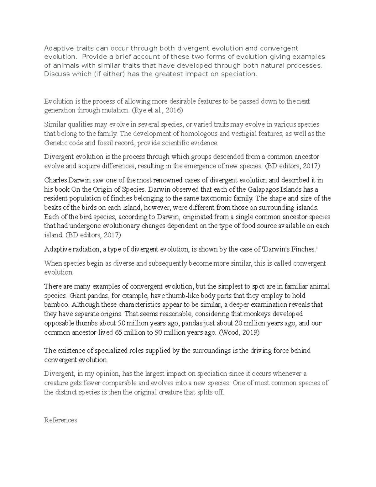 Differentiate between divergent evolution and convergent evolution. Give .., image size:1200x1553