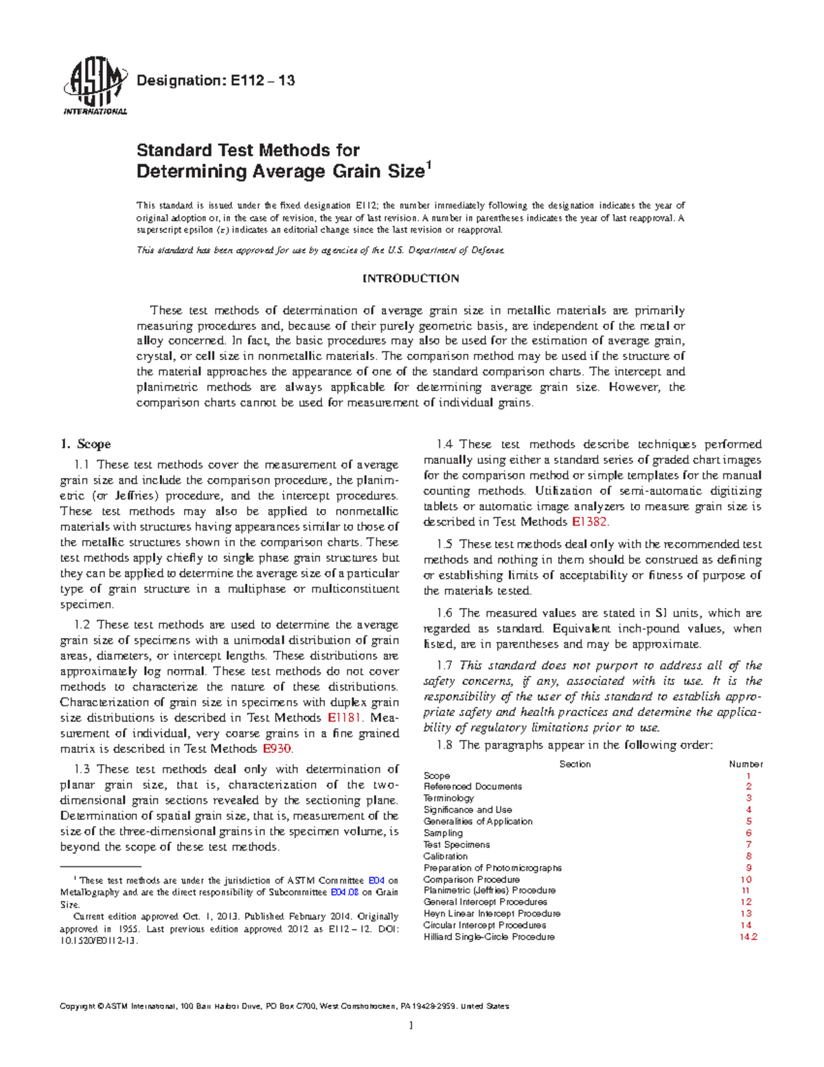 ASTM E112-13: Standard Test Methods for Average Grain Size Measurement ...