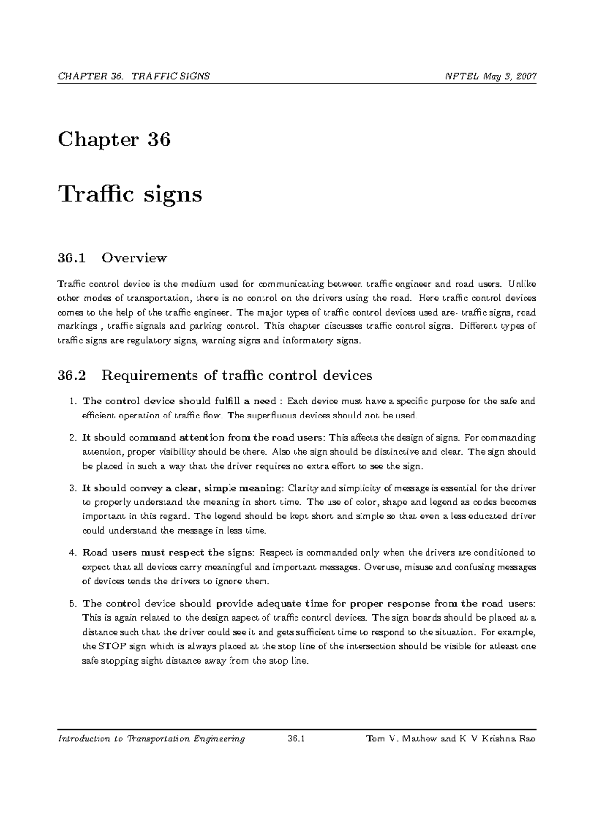 Nptel ce TEI L36 - Helps in traffic engineering - Chapter 36 Traffic ...
