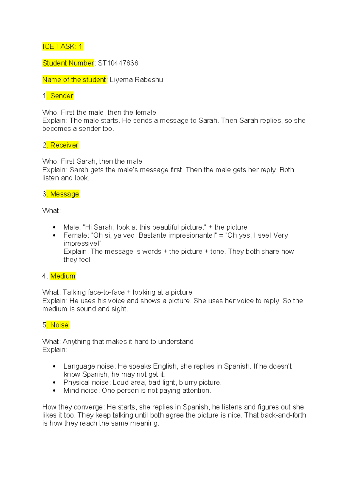 Applied Communication ICE Task 1: Message Exchange Analysis - Studocu