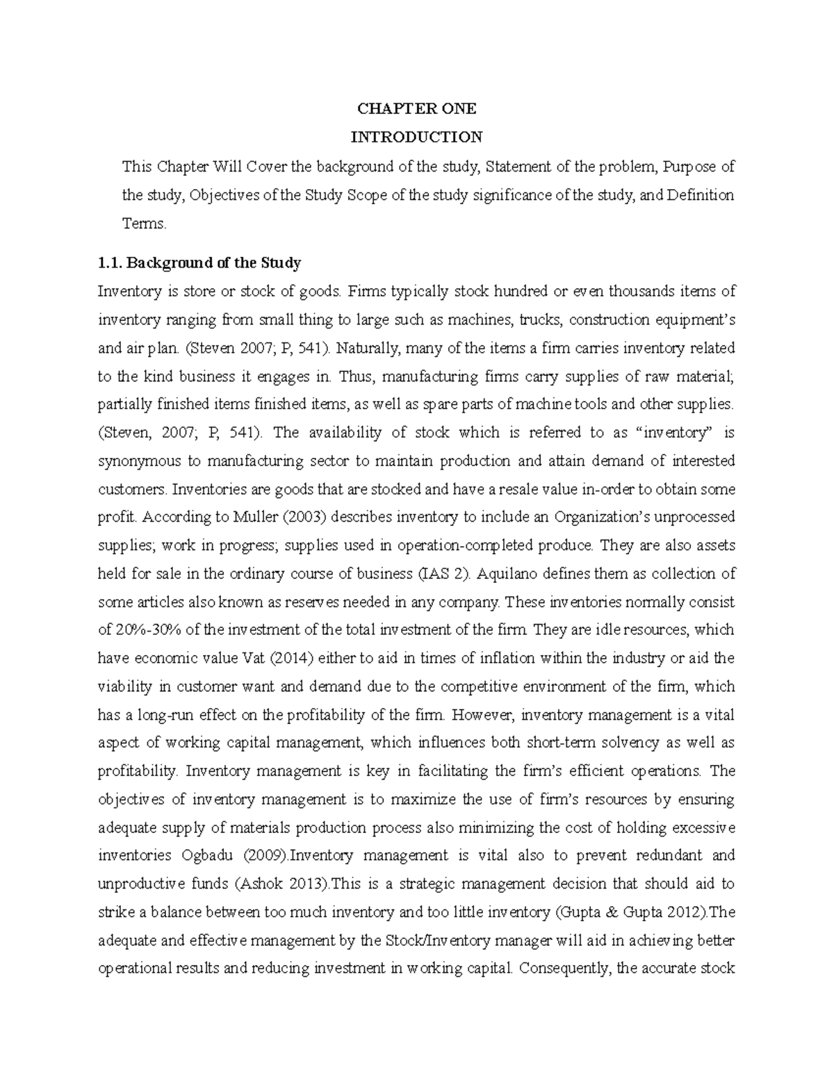 Assessment of Inventory Control and Its Impact on Profitability - ASG ...