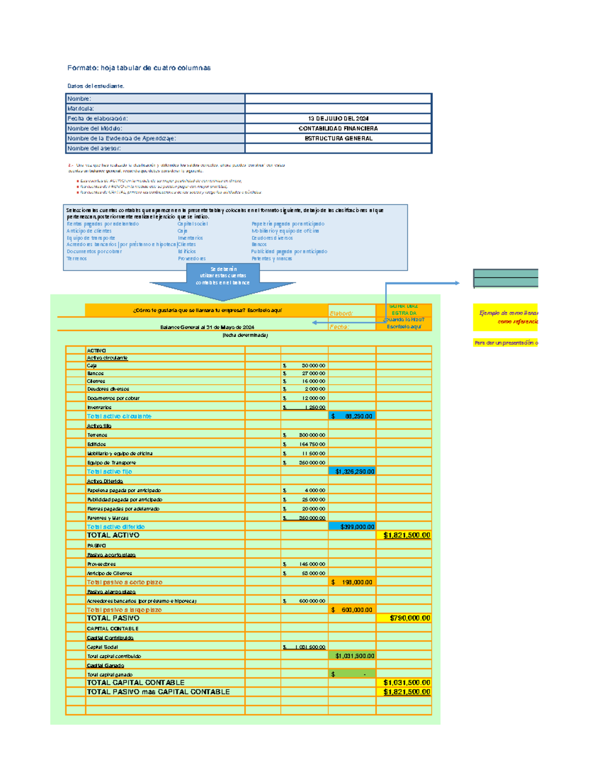Balance General - JORGE FEB 2023 Formato: hoja tabular de cuatro ...
