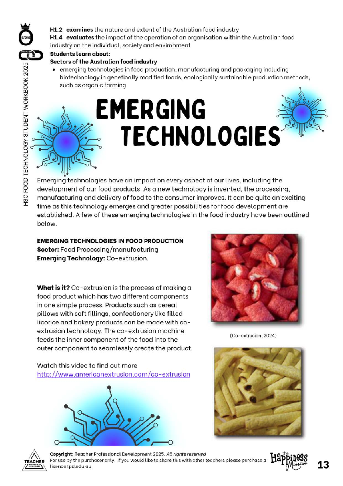 HSC FOOD TECHNOLOGY STUDENT WORKBOOK 2025: Summary of Emerging ...