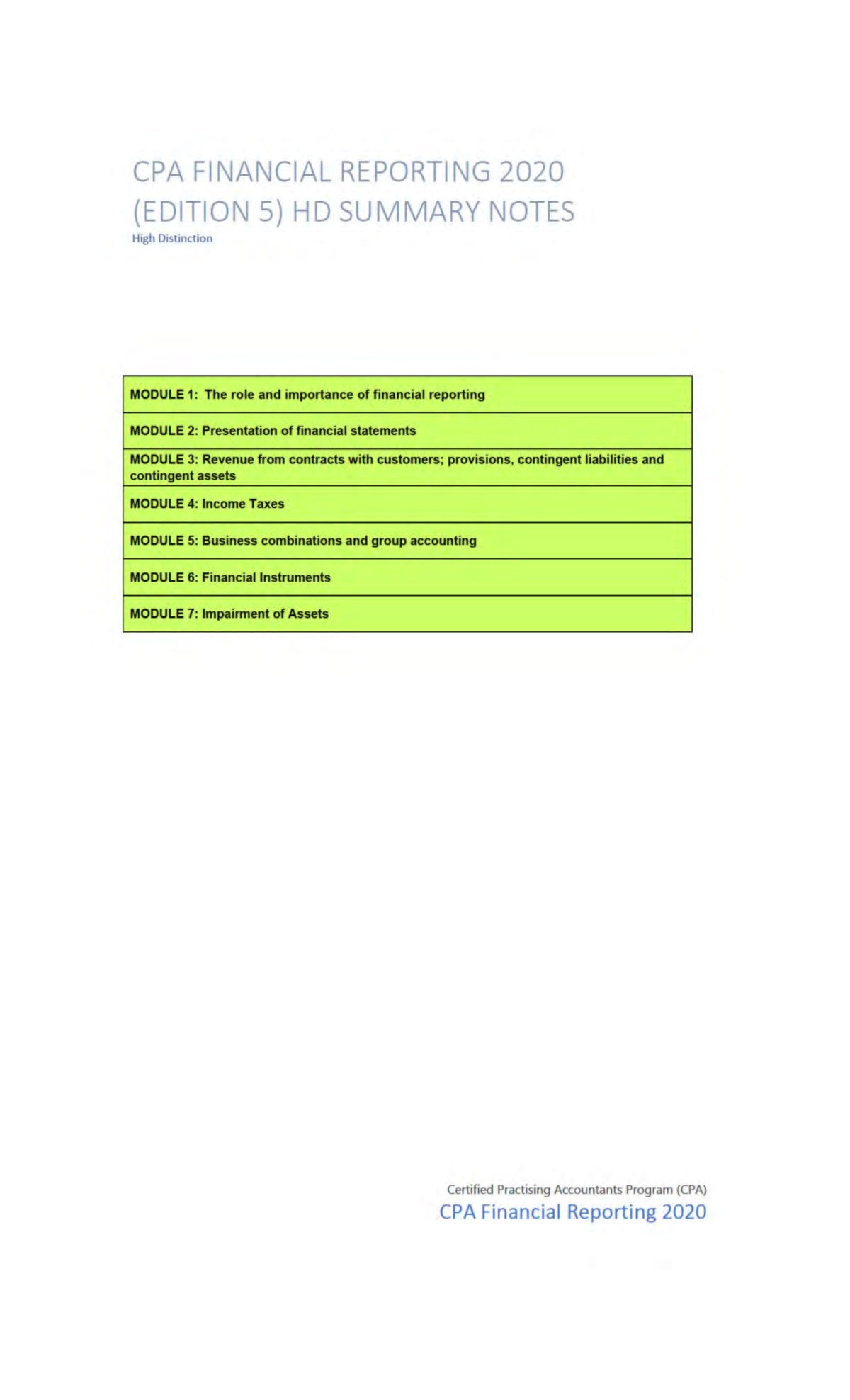 CPA-Australia Financial Reporting Module 1: Importance & Framework ...