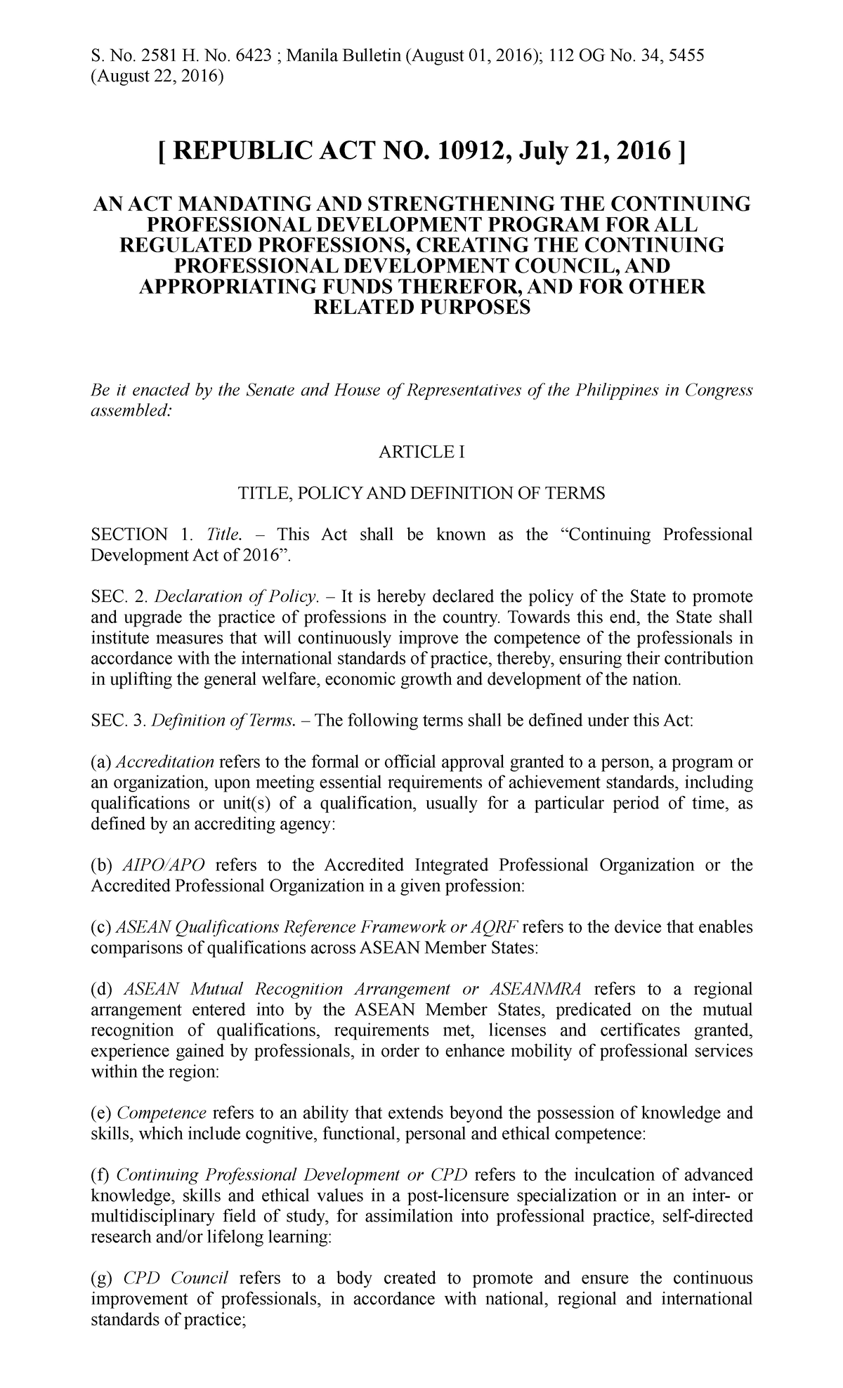 RA 10912: Strengthening Continuing Professional Development in the ...