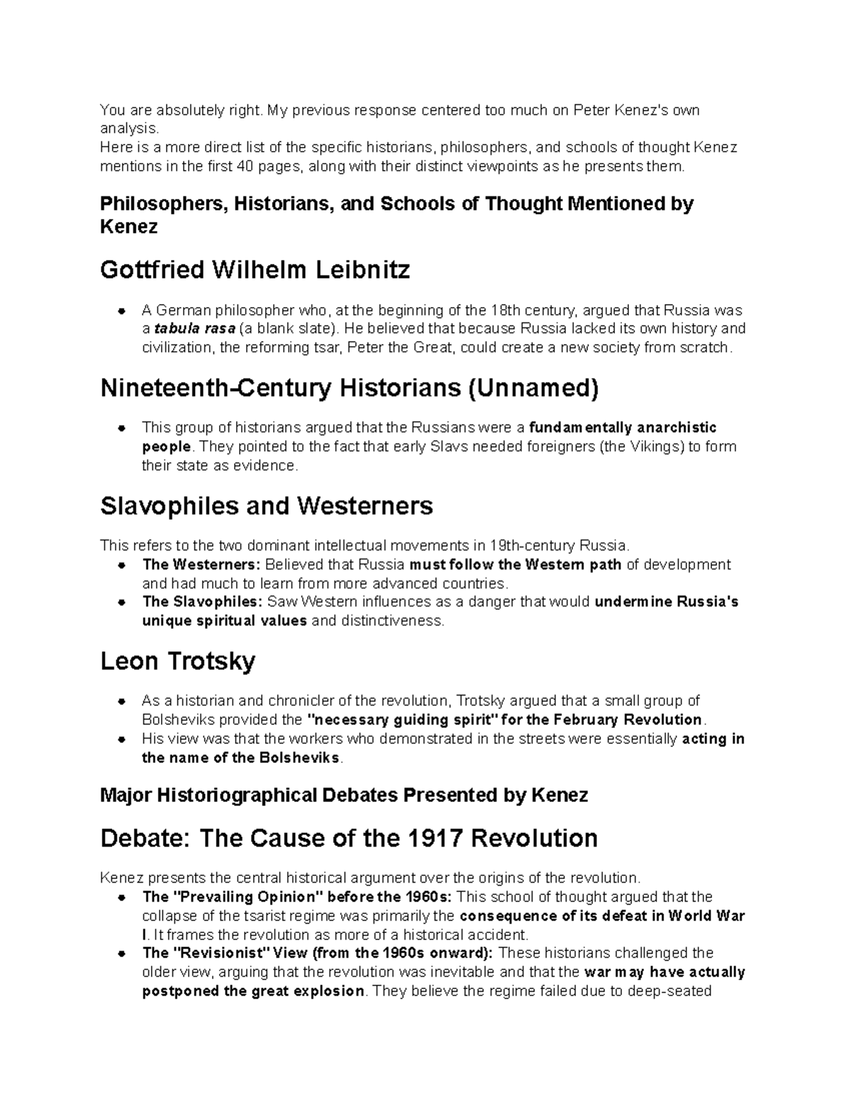 Historians and Philosophers in Kenez's Analysis (HIST 101) - Studocu