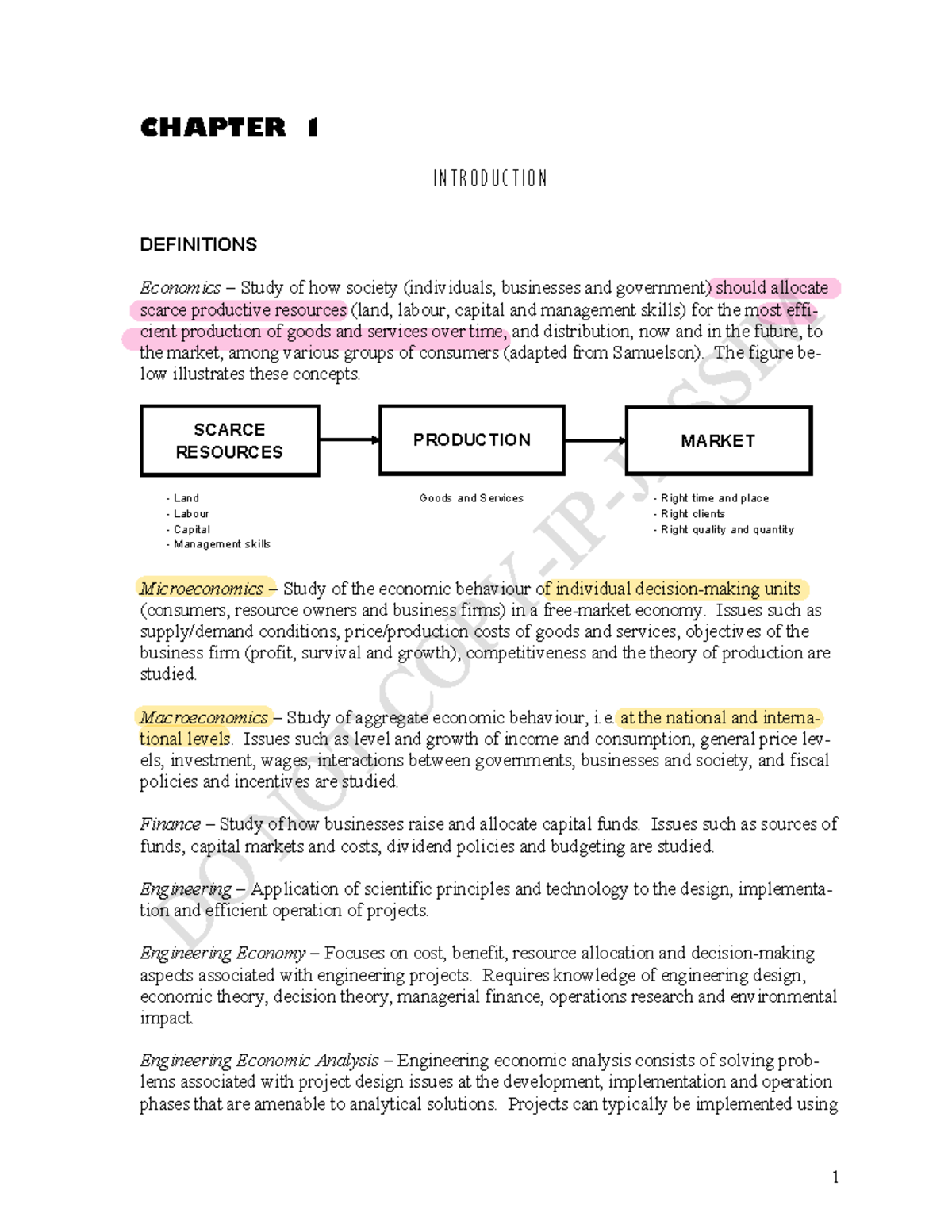 CHAPTER 1: INTRODUCTION TO ECONOMICS AND ENGINEERING ECONOMY - Studocu