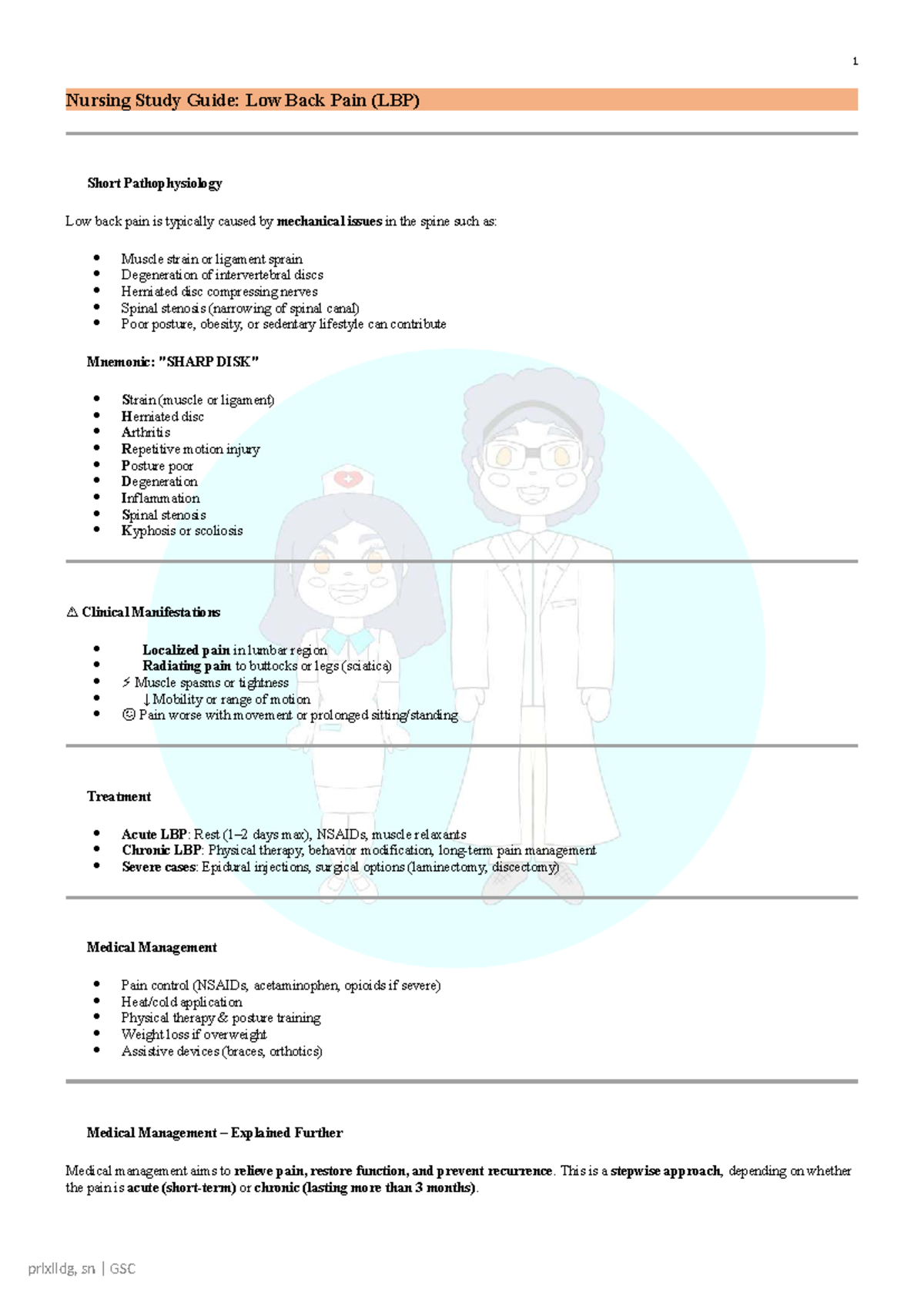 Nursing Study Guide: Musculoskeletal Disorders (MSK) Overview and ...