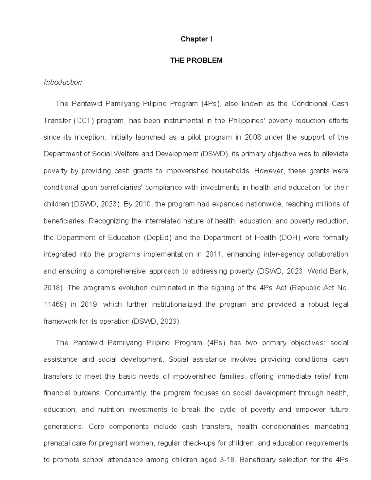 Revised Title: 4Ps Program Analysis: Factors Influencing Success in ...