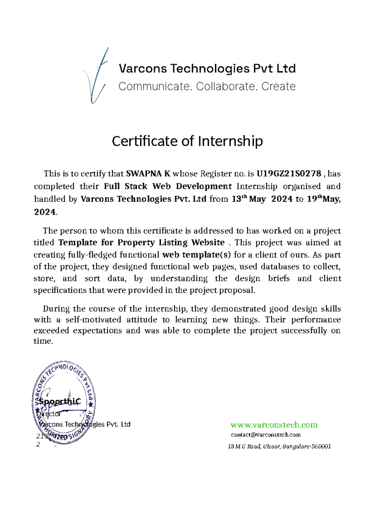 DOC-20231003-WA0005 - Hsheh - Certificate of Internship This is to ...